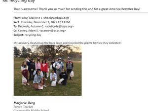 America Recycles Day Berg